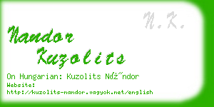 nandor kuzolits business card